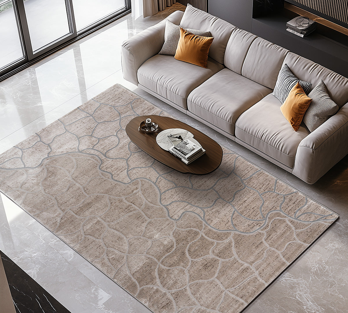 Χαλί Zenia Art 9442 Μπεζ,Γκρι 200 x 290 cm από την εταιρεία Beauty Home