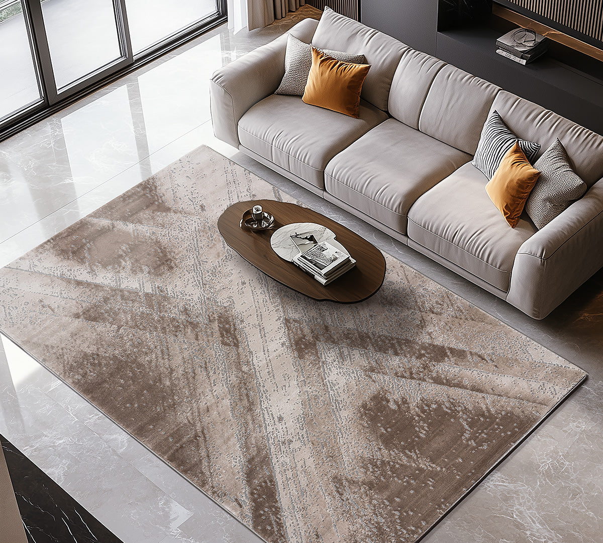 Χαλί Zenia Art 9443 Μπεζ,Γκρι 200 x 290 cm από την εταιρεία Beauty Home