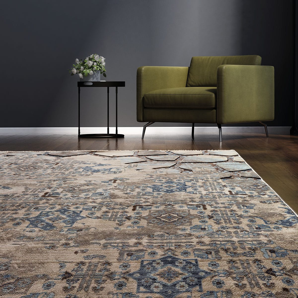 Πατάκι Bliss Art 9625 67x220 Μπεζ,Μόκα,Μπλε από την εταιρεία Beauty Home
