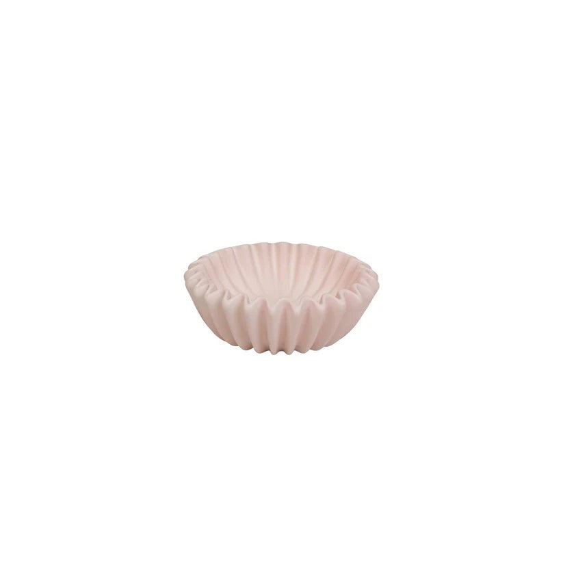 Μπολ κεραμικό Πλισέ – Ανοιχτό Ροζ 15x15x4,5 cm