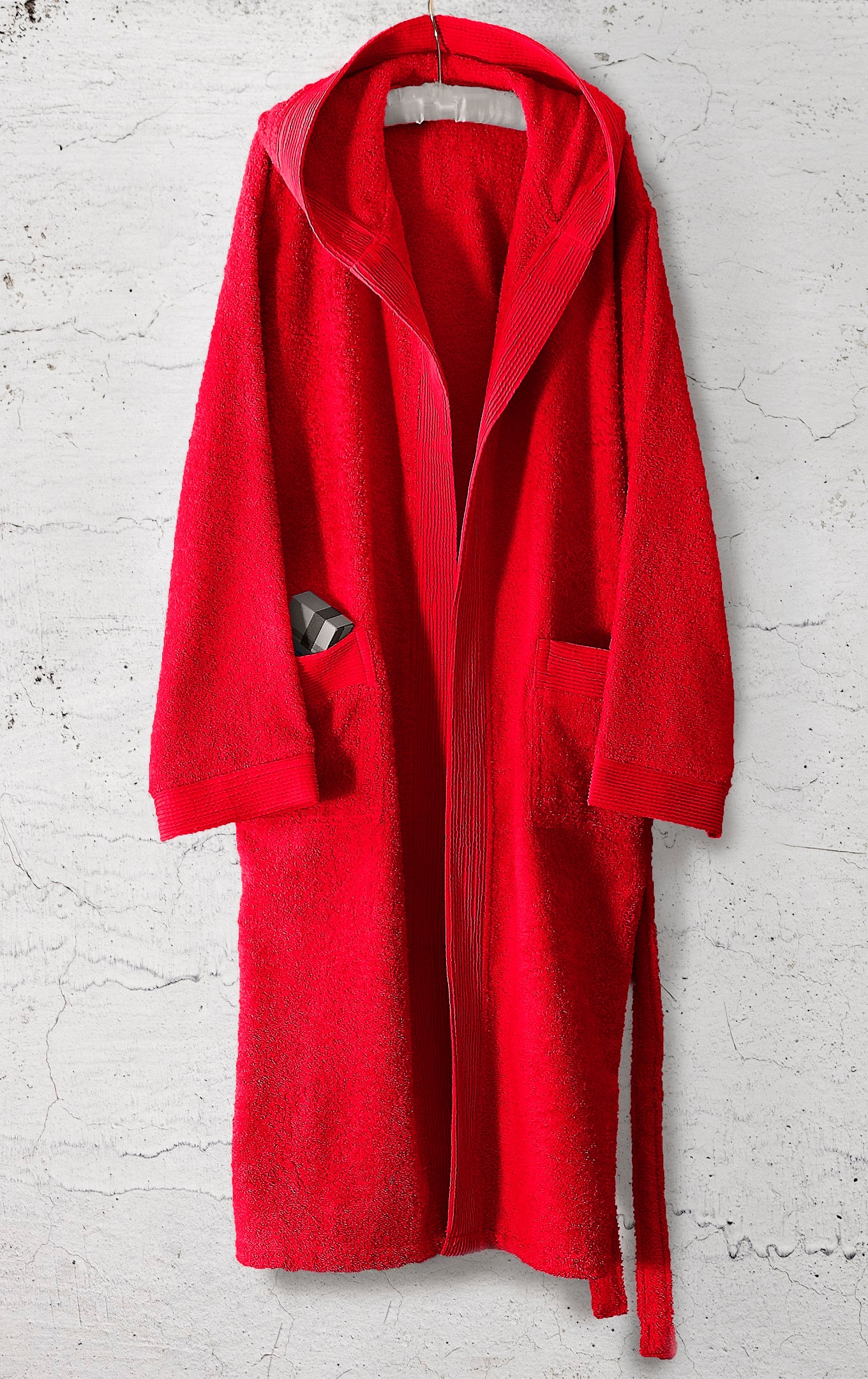 AMADEUS - Κόκκινο μπουρνούζι με κουκούλα XXL Κόκκινο XXL από την εταιρεία Rythmos Home