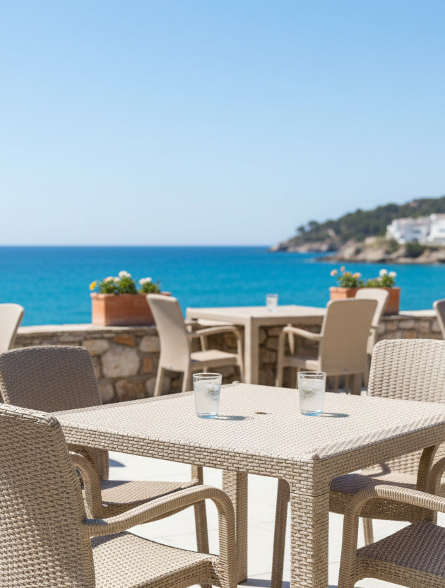 Τραπέζι Rattan BREEZE BEIGE από την εταιρεία Madi