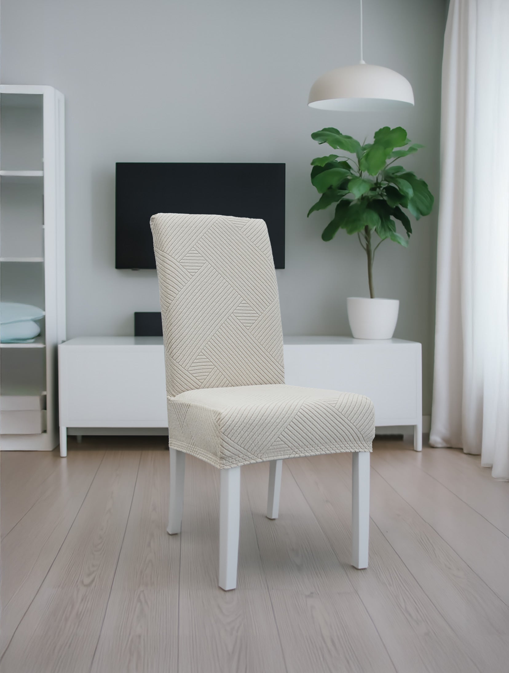 Ελαστικά καλύμματα τραπεζαρίας EARTHLINE BEIGE από την εταιρεία Madi