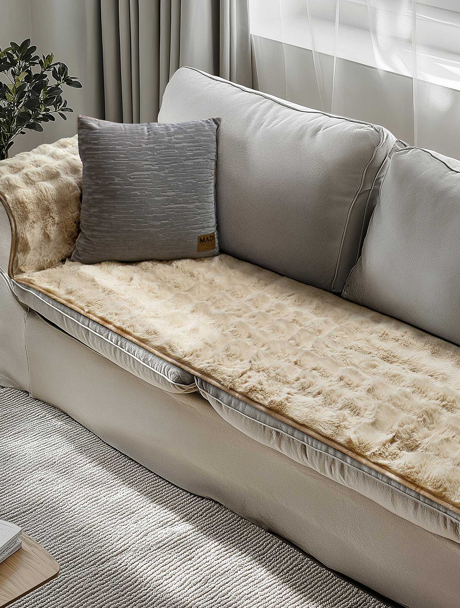 Μεμονωμένο γούνινo κάλύμμα FLAURA BEIGE από την εταιρεία Madi