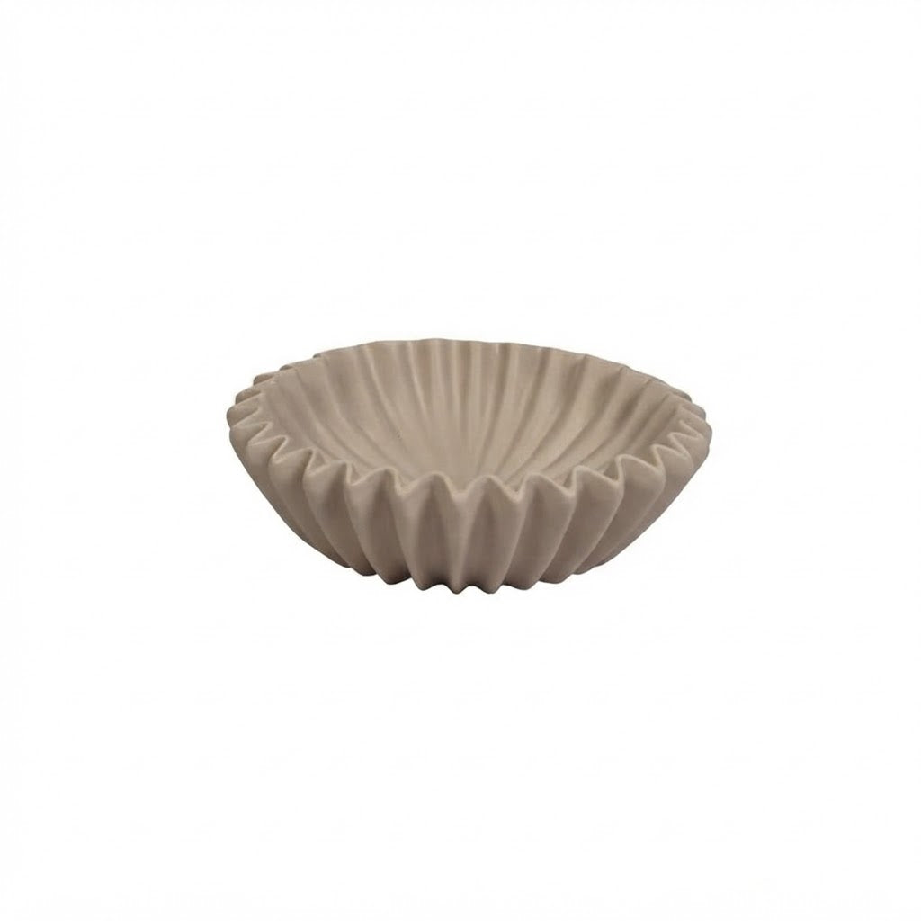 Μπολ κεραμικό Πλισέ – Taupe 20x20x7 cm