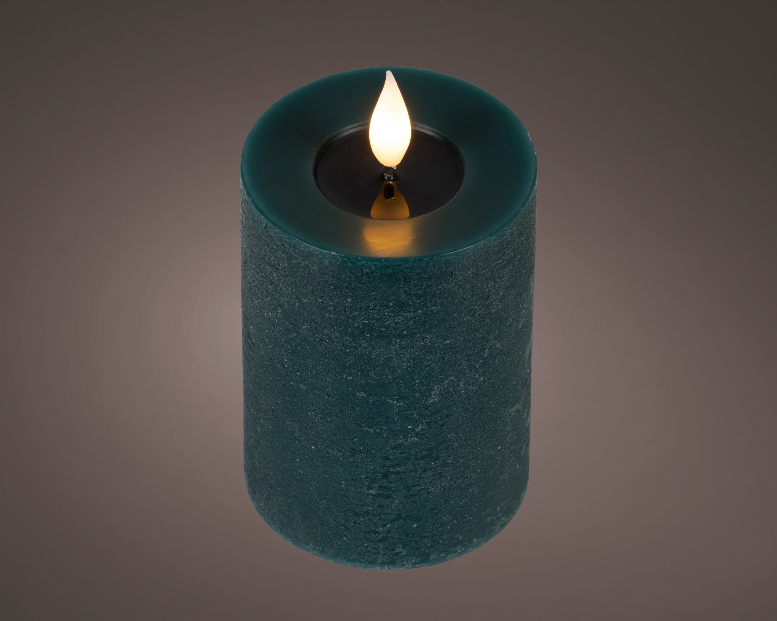 LED Κερί από Κερί Wax με Ρεαλιστική Φλόγα Emerald Ø7.5 x 13.5 cm