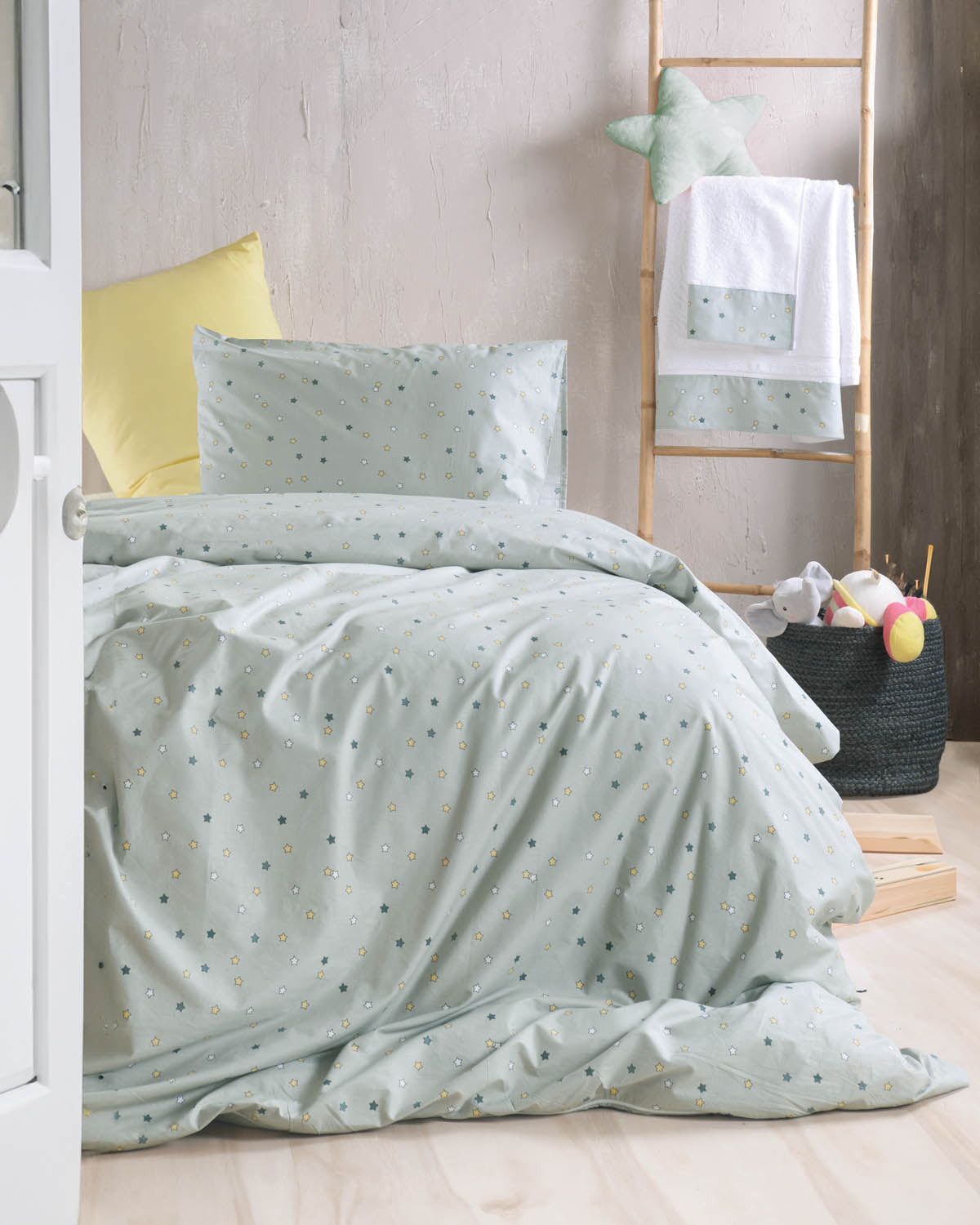 BLAZE Πράσινο - Σετ σεντόνια παιδικά 3 τεμ. Ημίδιπλο Πράσινο 160 x 260 από την εταιρεία Rythmos Home