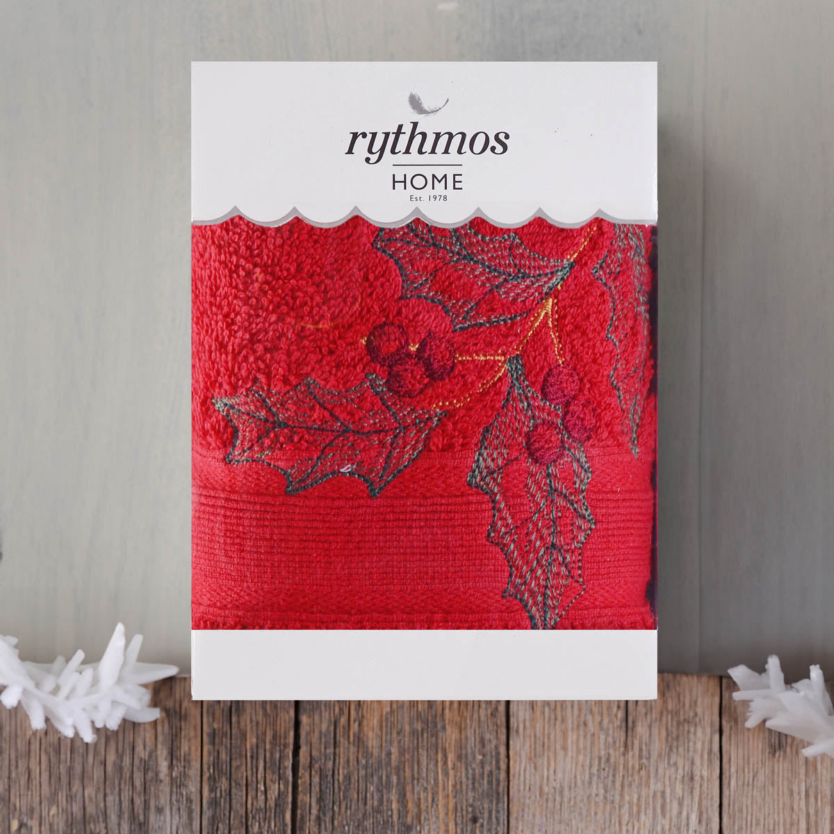 CHRISTMAS TERRY GIFT SET (3 ΓΚΙ) Προσώπου Κόκκινο 50 x 90 από την εταιρεία Rythmos Home