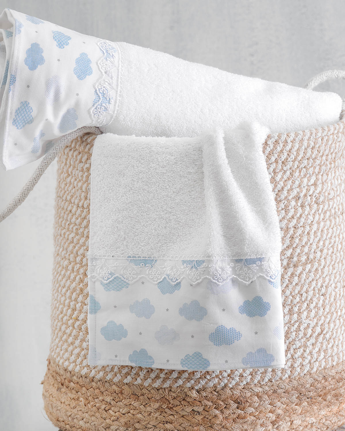 CLOUDY Μπλε - Σετ πετσέτες 2 τεμ. Σετ 2 Τεμαχίων Μπλε 30 x 50 70 x 140 από την εταιρεία Rythmos Home