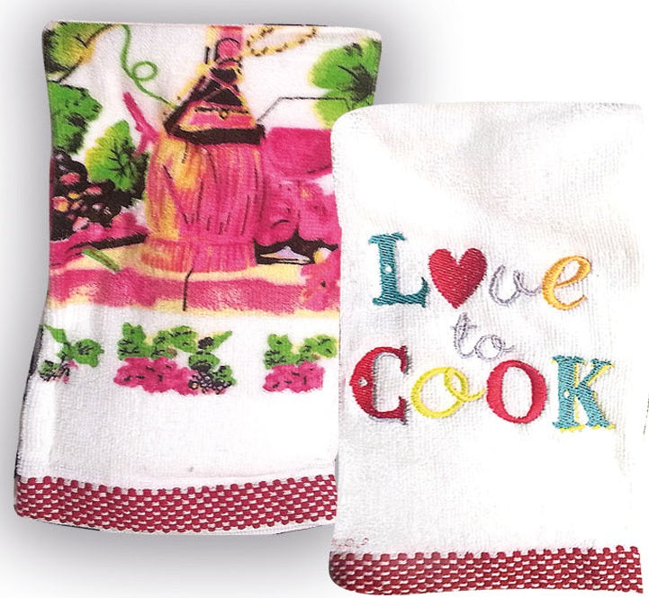 LOVE TO COOK - Σετ πετσέτες κουζίνας 2 τεμ. βελουτέ 45 x 65 45 x 65 από την εταιρεία Rythmos Home