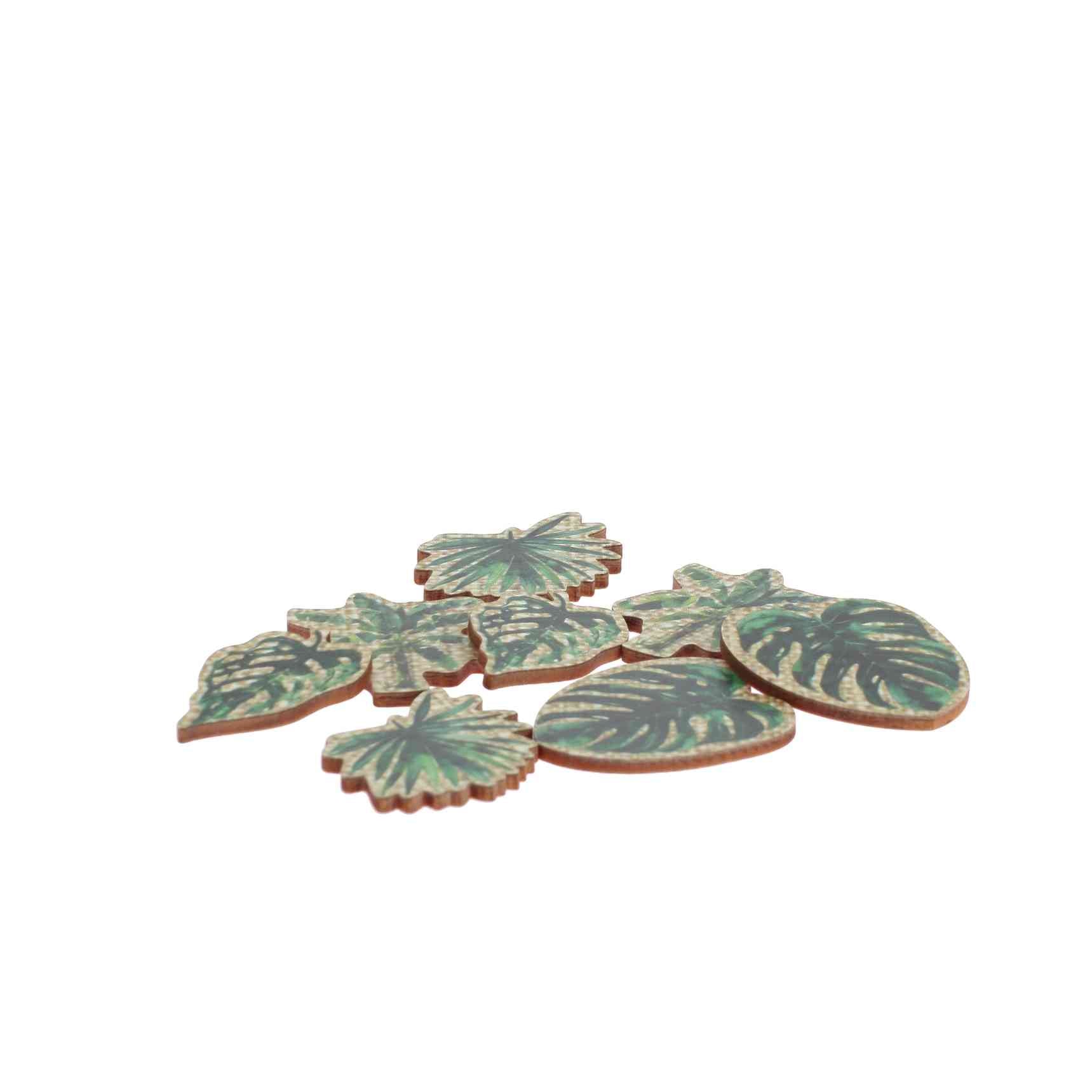 8 ξύλινα κομφετί σε σχήμα Coco Palm 2,5-3,5cm