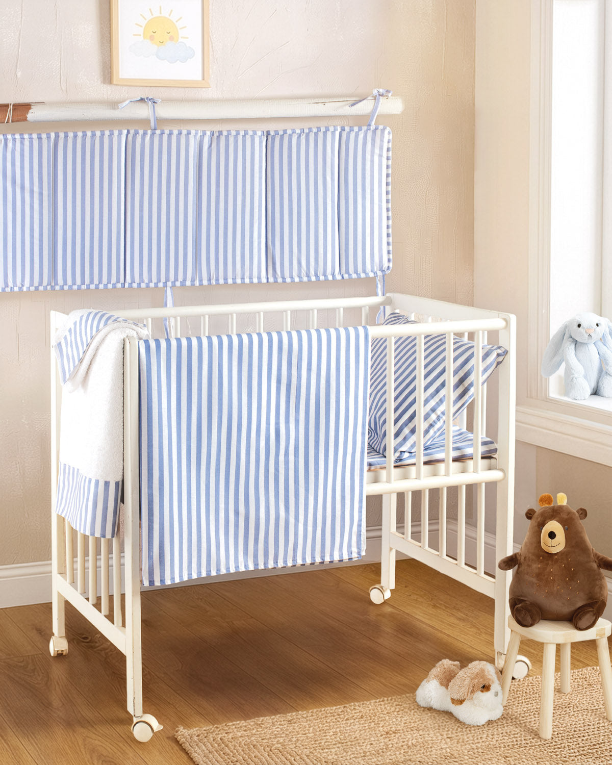 ELOISE Γαλάζιο - Σεντόνι λίκνου από την εταιρεία Rythmos Home