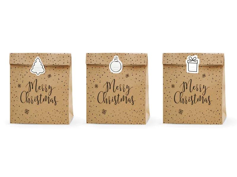 ΣΑΚΟΥΛΑΚΙΑ Merry Christmas, 3 ΤΜΧ 25x11x27cm
