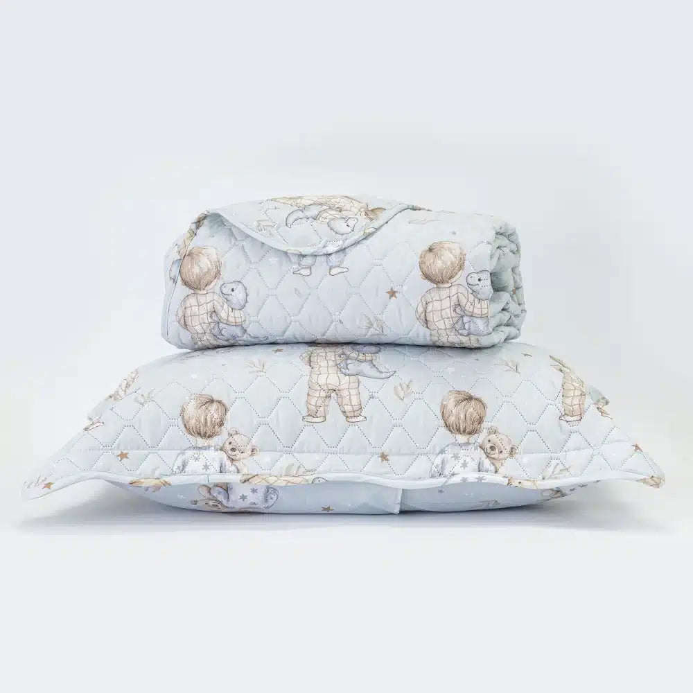 Κουβερλί Σετ Goodnight Moνό Σιέλ από την εταιρεία Borea Home Textiles