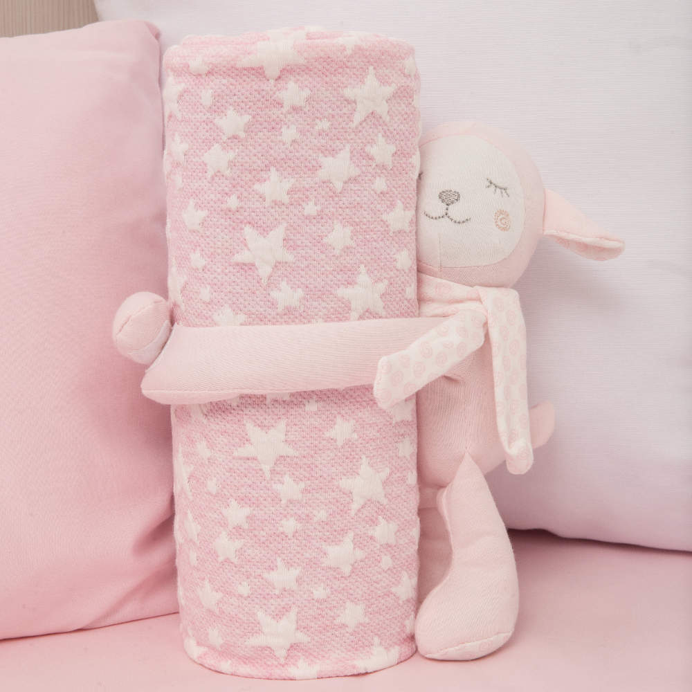 Κουβέρτα Αγκαλιάς Σετ Κουκλάκι Βραδύπους Ροζ από την εταιρεία Borea Home Textiles