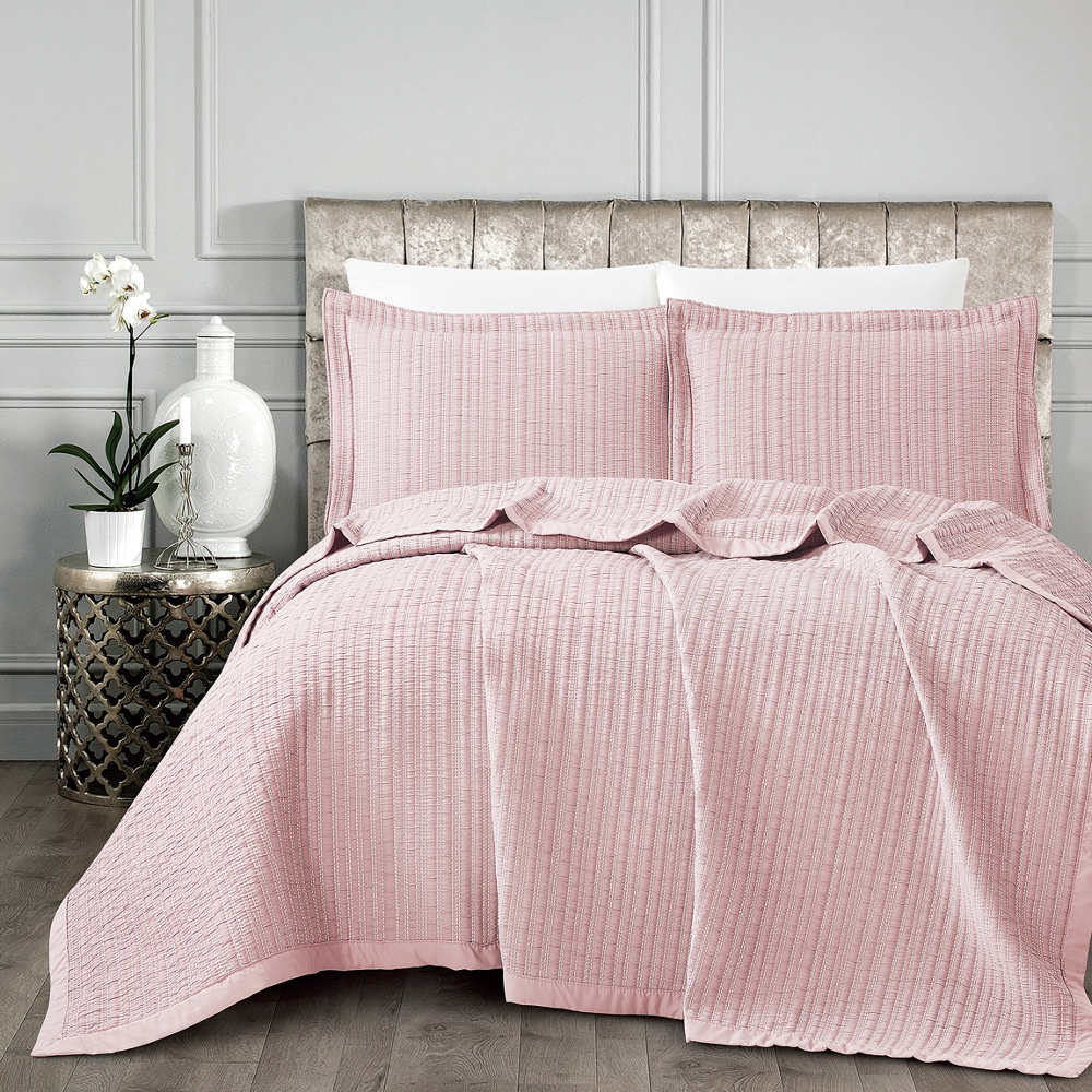 Κουβέρτα Ζακάρ Σετ Όνειρα Ροζέ Υπέρδιπλη από την εταιρεία Borea Home Textiles