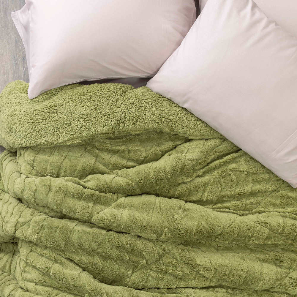Κουβέρτα Sherpa Callista Υπέρδιπλη Λαδί 220 x 240 cm ΥΠΕΡΔΙΠΛΟ από την εταιρεία Borea Home Textiles