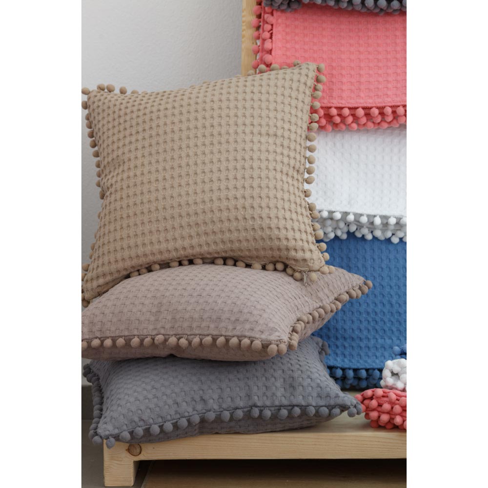 Μαξιλάρι Διακοσμητικό Waffle Cubic Pom Pom από την εταιρεία Borea Home Textiles