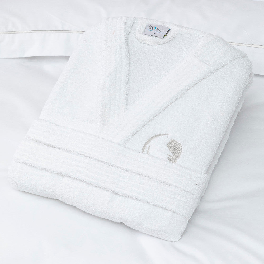 Μπουρνούζι Ενηλίκων Με Κουκούλα Ξενοδοχείου Λευκό από την εταιρεία Borea Home Textiles