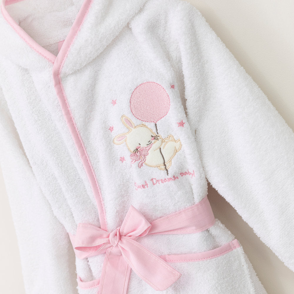 Μπουρνούζι Βρεφικό Sweet Dreams Baby Λευκό-Ροζ από την εταιρεία Borea Home Textiles