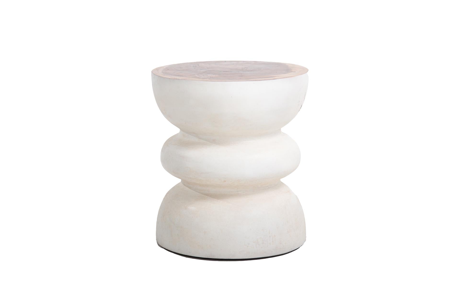Σκαμπό Najib White Natural (40x40x45) Soulworks 0900009 από την εταιρεία SOULWORKS