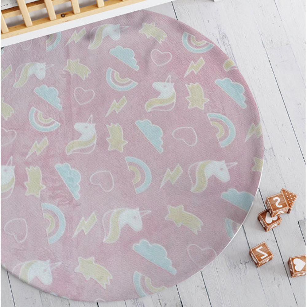 Παιδικό Χαλί Unicorn Στρογγυλό από την εταιρεία Borea Home Textiles