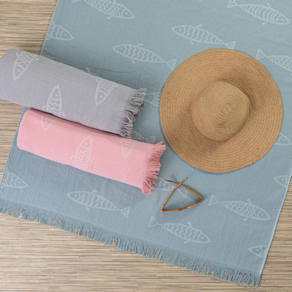 Πετσέτα Παρεό Κρόσσι Fishes από την εταιρεία Borea Home Textiles