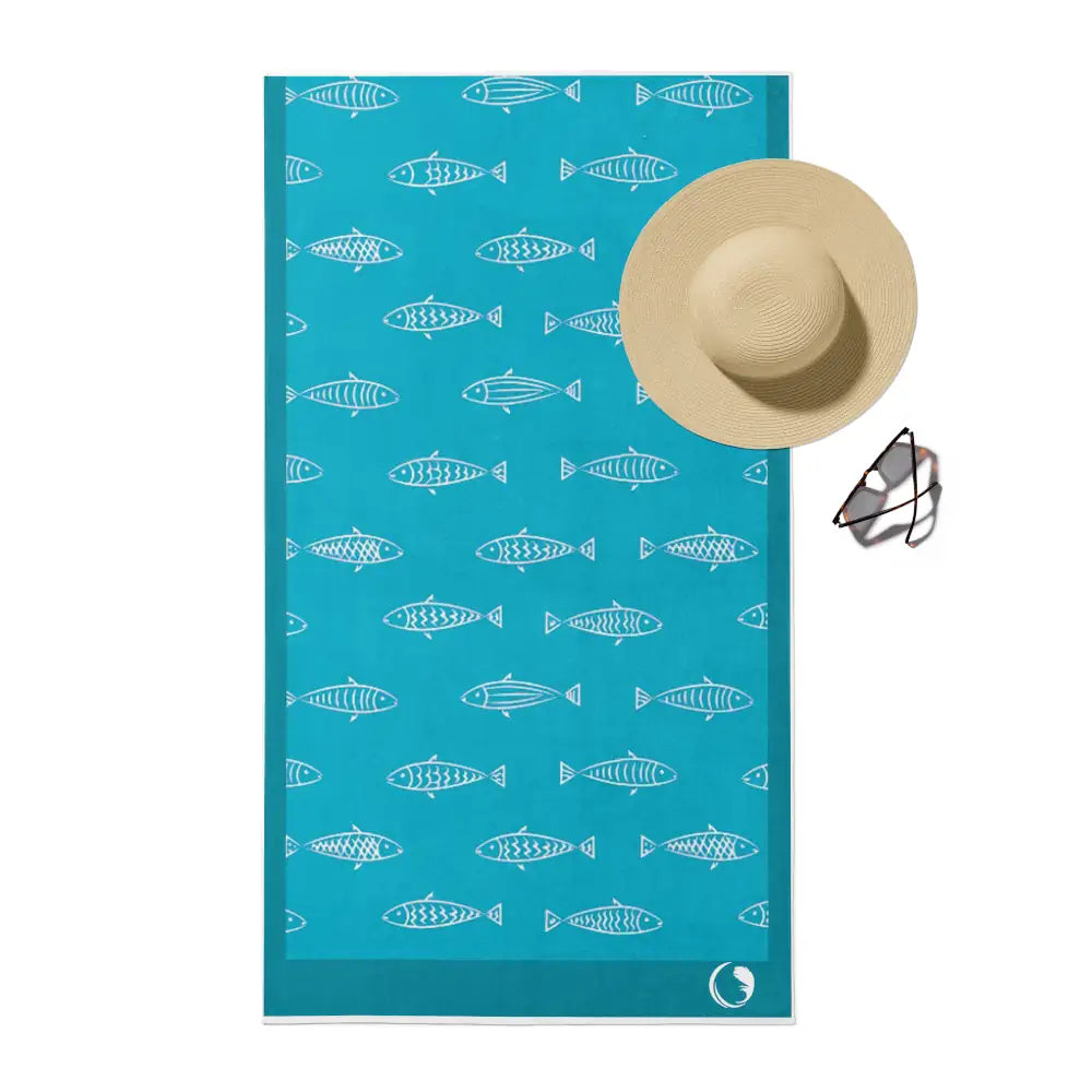 Πετσέτα Θαλάσσης Microfiber Quick Dry Fishes