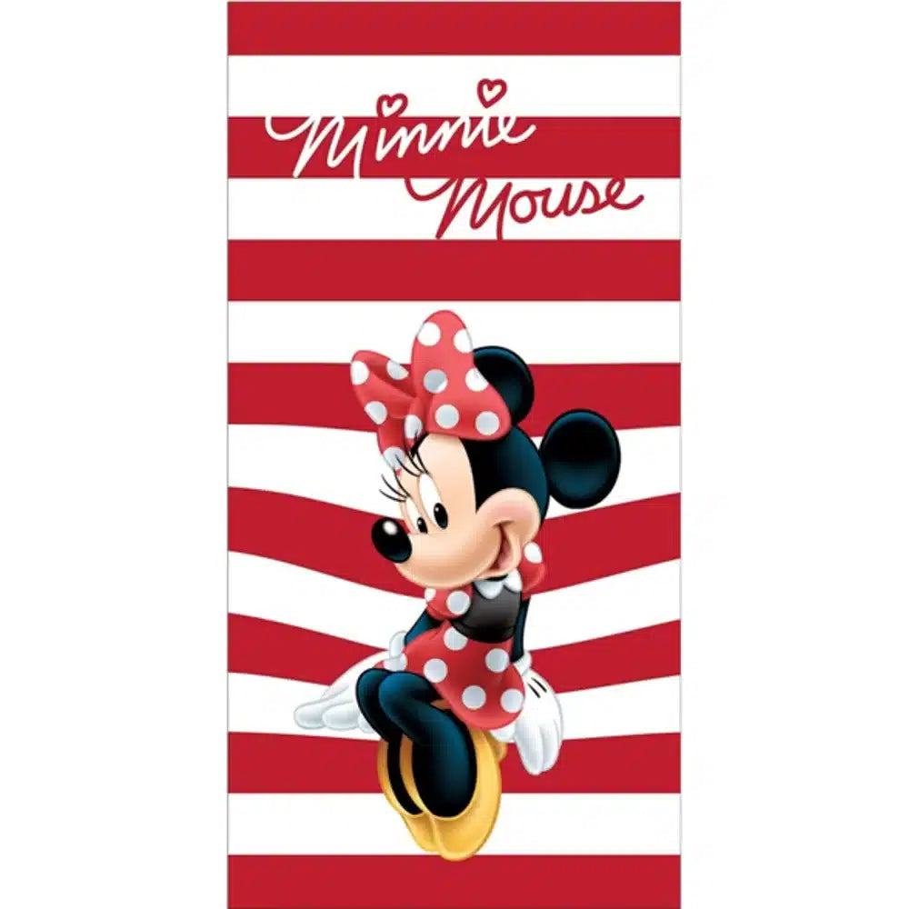 Πετσέτα Θαλάσσης Βαμβακερή Βελούδινη Striped Minnie από την εταιρεία Borea Home Textiles