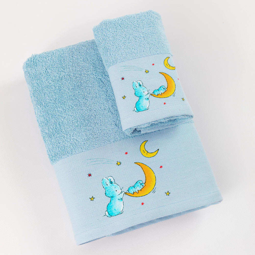 Πετσέτες Σετ 2ΤΜΧ Bunny Σιέλ από την εταιρεία Borea Home Textiles