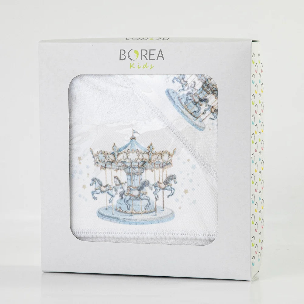 Πετσέτες Σετ 2ΤΜΧ Carousel Λευκό-Σιέλ από την εταιρεία Borea Home Textiles