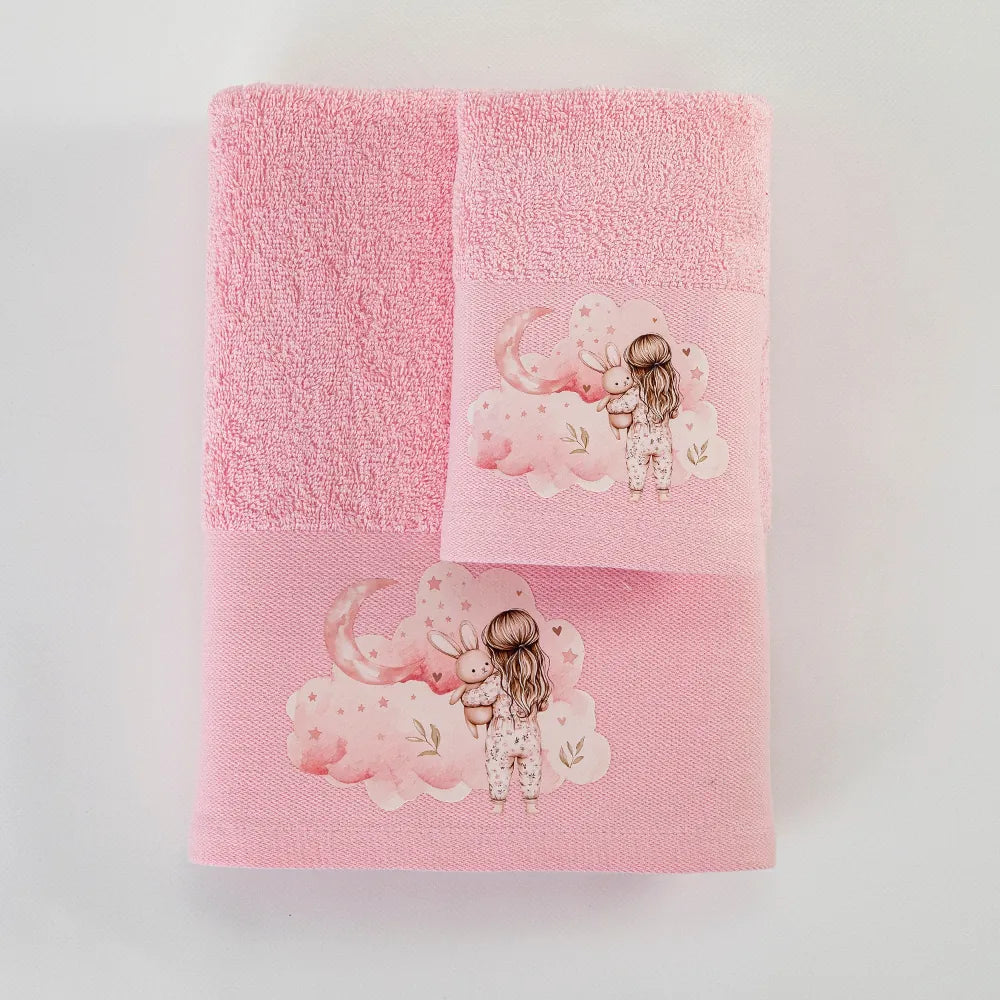 Πετσέτες Σετ 2ΤΜΧ Goodnight Ροζ από την εταιρεία Borea Home Textiles