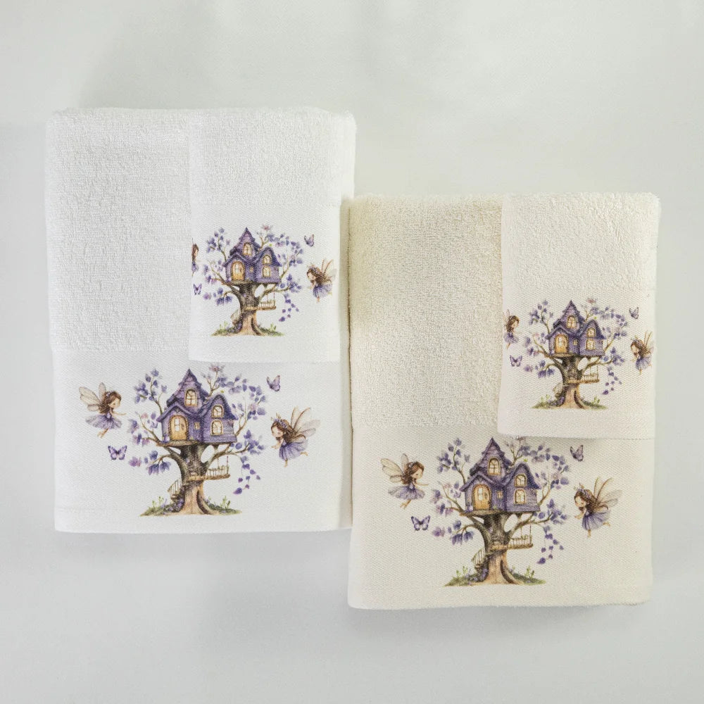 Πετσέτες Σετ 2ΤΜΧ Magic Garden Λευκό από την εταιρεία Borea Home Textiles