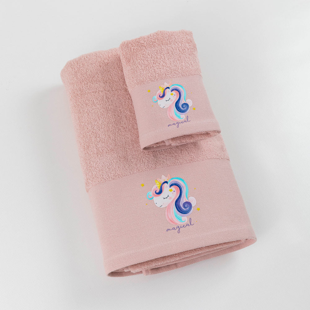 Πετσέτες Σετ 2ΤΜΧ Μονόκερος από την εταιρεία Borea Home Textiles