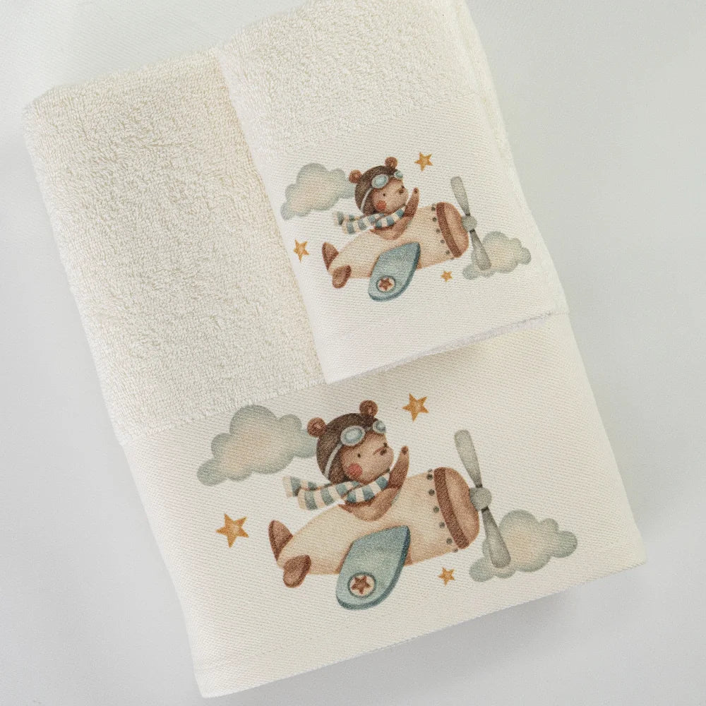 Πετσέτες Σετ 2ΤΜΧ Pilot Εκρού από την εταιρεία Borea Home Textiles