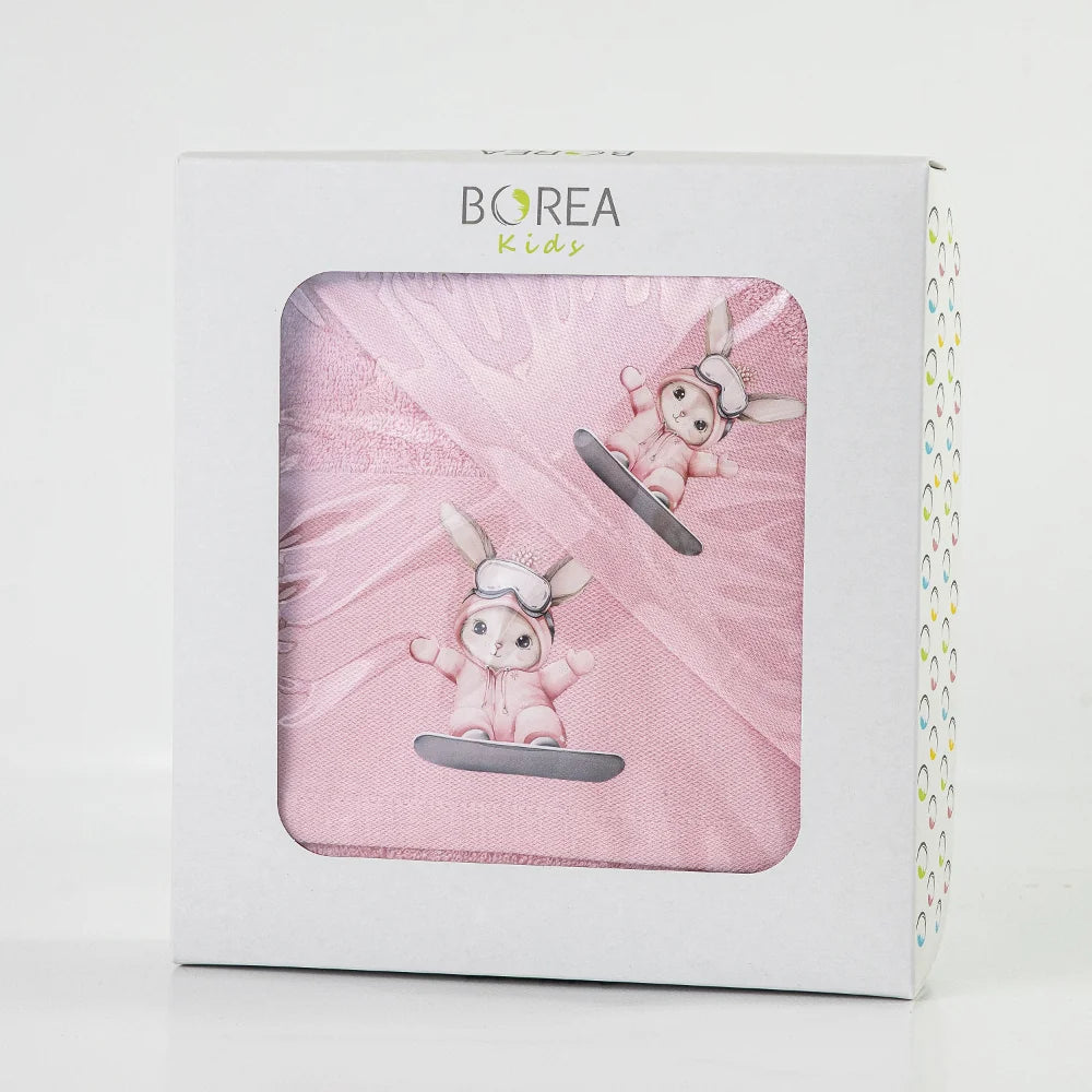 Πετσέτες Σετ 2ΤΜΧ Snowboard Ροζ από την εταιρεία Borea Home Textiles