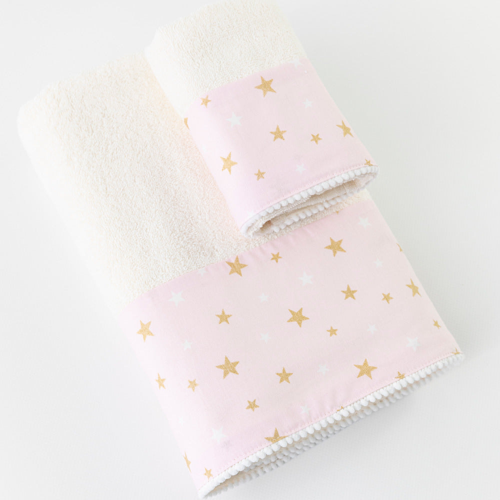 Πετσέτες Σετ 2ΤΜΧ Stardust Εκρού-Ροζ από την εταιρεία Borea Home Textiles