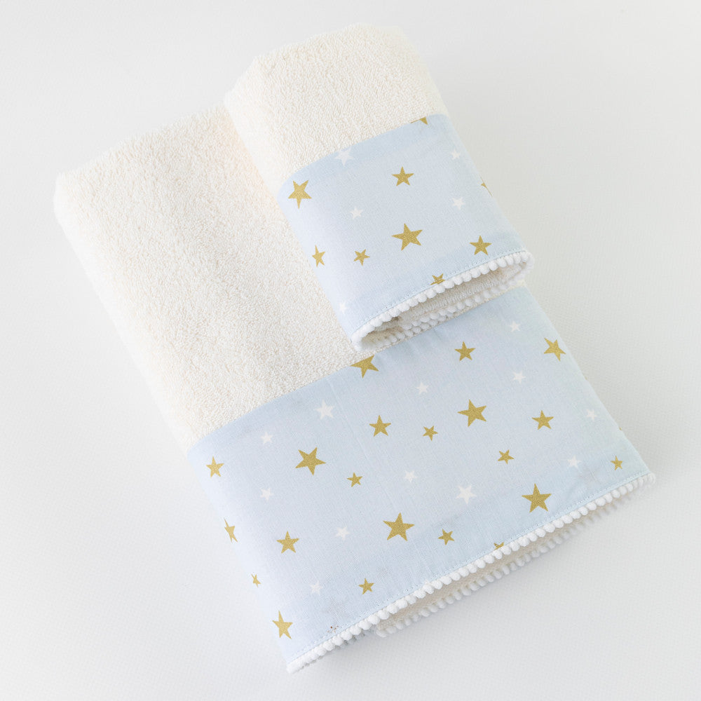 Πετσέτες Σετ 2ΤΜΧ Stardust Εκρού-Σιέλ από την εταιρεία Borea Home Textiles