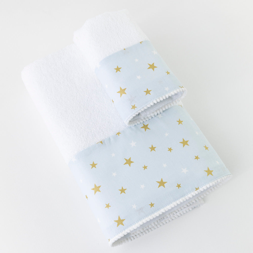 Πετσέτες Σετ 2ΤΜΧ Stardust Λευκό-Σιέλ από την εταιρεία Borea Home Textiles