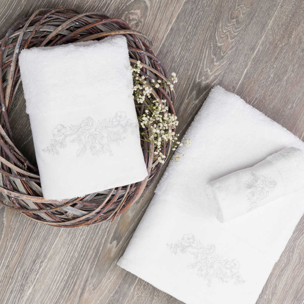 Πετσέτες Σετ 2ΤΜΧ Τριαντάφυλλο από την εταιρεία Borea Home Textiles