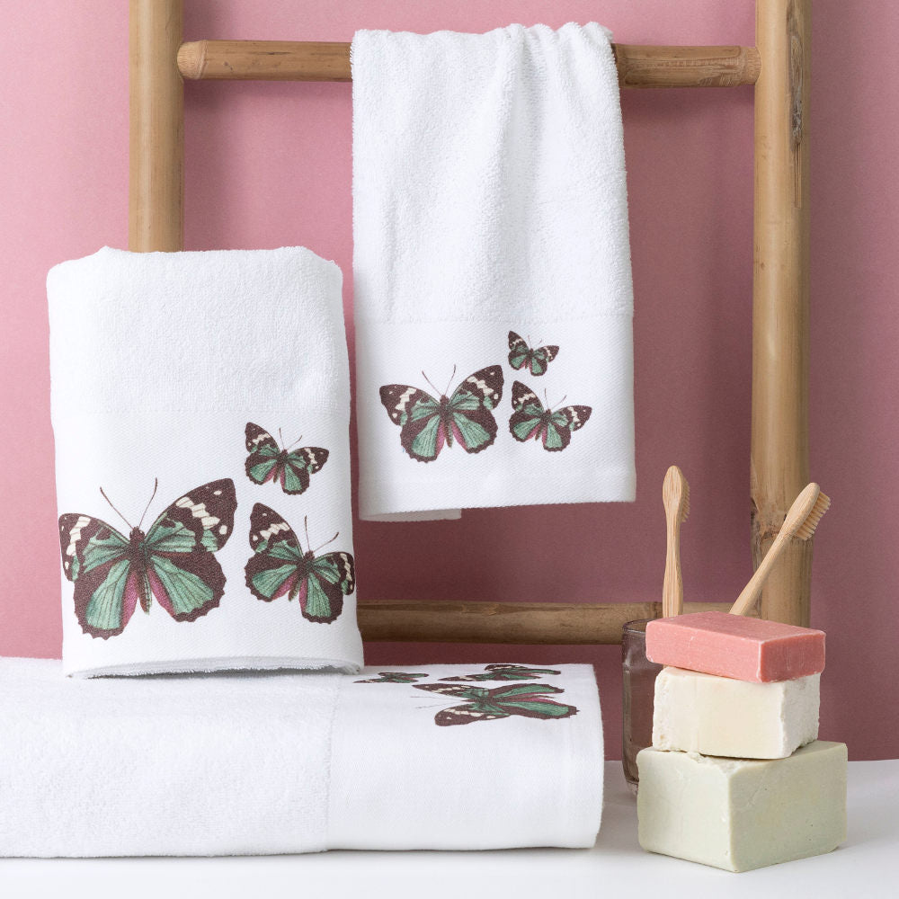 Πετσέτες Σετ 3ΤΜΧ Butterfly από την εταιρεία Borea Home Textiles