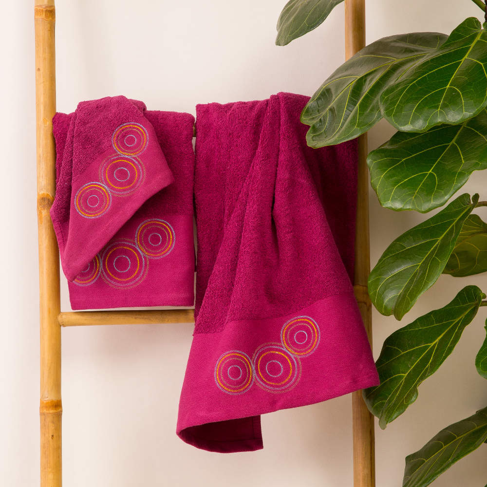 Πετσέτες Σετ 3ΤΜΧ Κύκλοι από την εταιρεία Borea Home Textiles