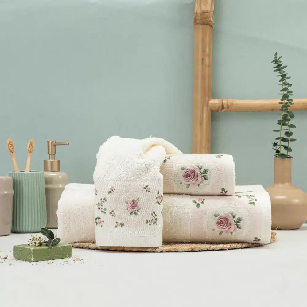 Πετσέτες Σετ 3ΤΜΧ Wildrose από την εταιρεία Borea Home Textiles
