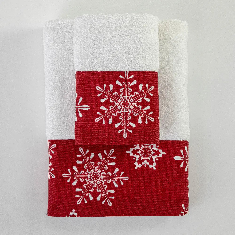 Πετσέτες Χριστουγεννιάτικες Σετ 2ΤΜΧ Χιονονιφάδα από την εταιρεία Borea Home Textiles