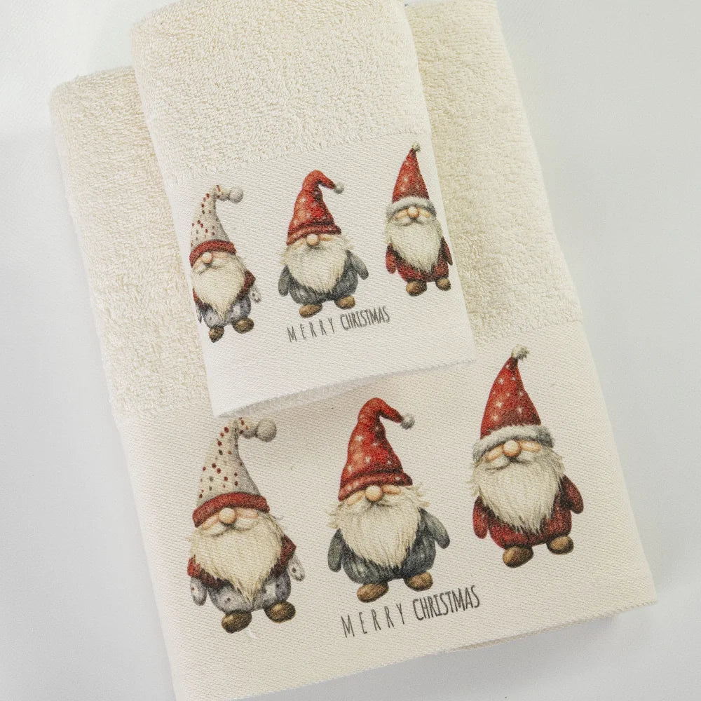 Πετσέτες Χριστουγεννιάτικες Σετ 2ΤΜΧ Festive Gnomes Εκρού από την εταιρεία Borea Home Textiles