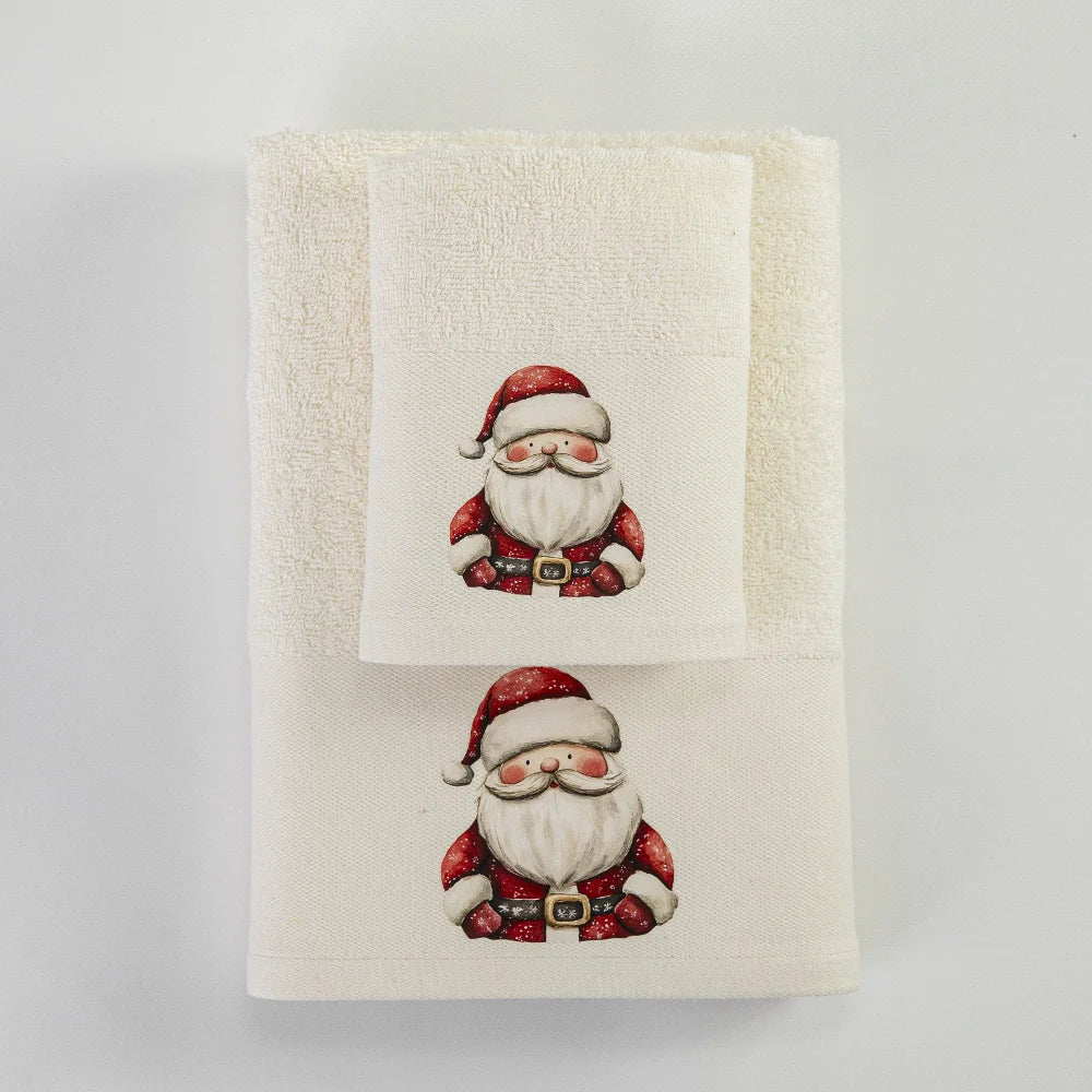 Πετσέτες Χριστουγεννιάτικες Σετ 2ΤΜΧ Hohoho Εκρού από την εταιρεία Borea Home Textiles