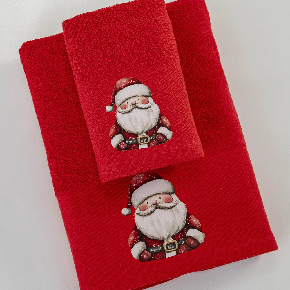 Πετσέτες Χριστουγεννιάτικες Σετ 2ΤΜΧ Hohoho Κόκκινο από την εταιρεία Borea Home Textiles