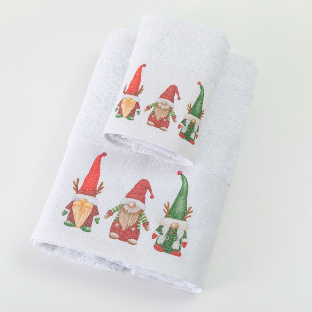 Πετσέτες Χριστουγεννιάτικες Σετ 2ΤΜΧ Νάνοι Λευκό από την εταιρεία Borea Home Textiles