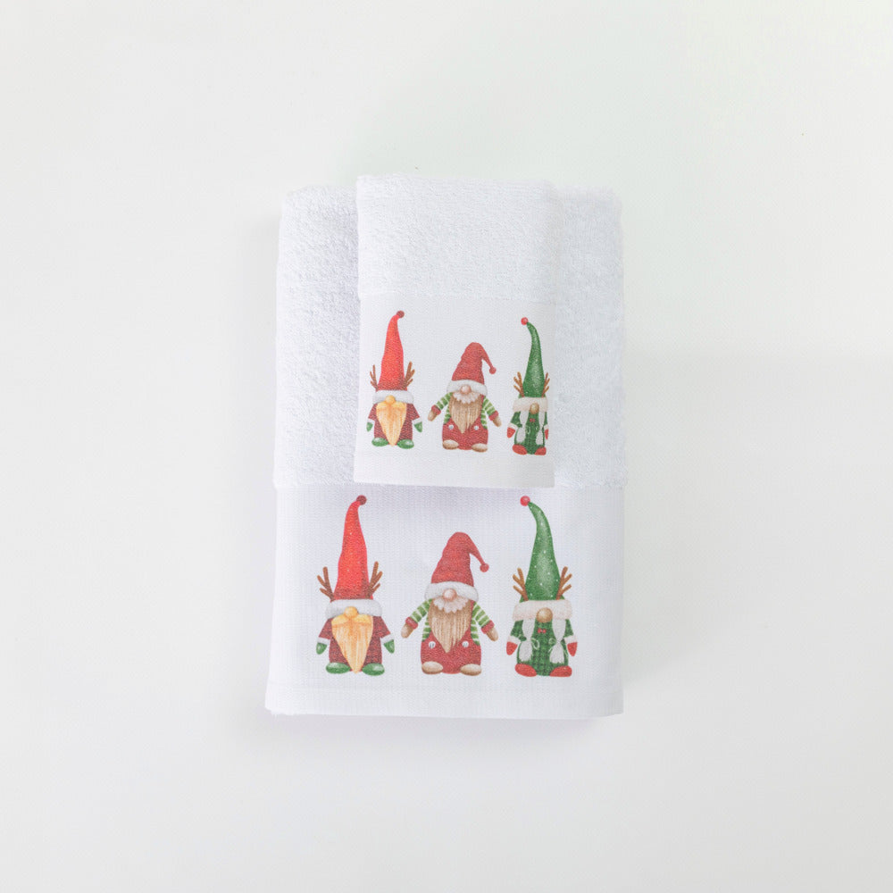 Πετσέτες Χριστουγεννιάτικες Σετ 2ΤΜΧ Νάνοι Λευκό από την εταιρεία Borea Home Textiles