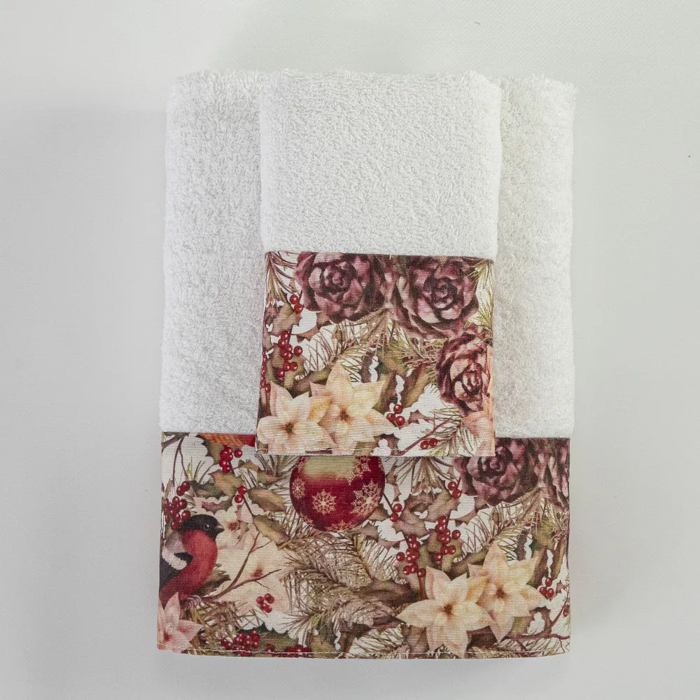 Πετσέτες Χριστουγεννιάτικες Σετ 2ΤΜΧ Robin από την εταιρεία Borea Home Textiles